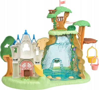 Set loje Sylvanian Families Secret Forest Falls, me ujëvarë dhe kështjellë, multingjyrësh - 3