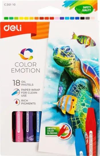 Pastel vaji Deli Color Emotion, 18 ngjyra, set shumëngjyrësh