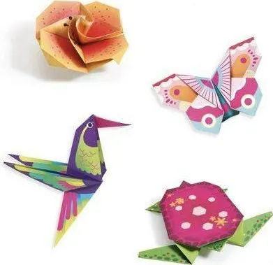 Set origami Djeco Tropics, fletë shumëngjyrëshe, motive tropikale - 3