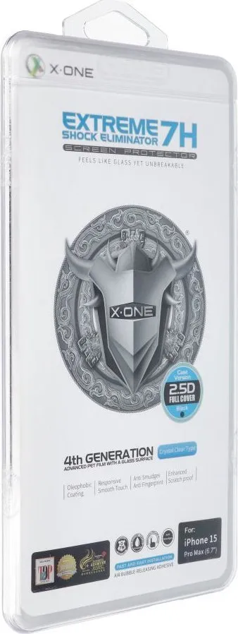 Xham mbrojtës X-One Extreme Shock Eliminator 4th Gen, për iPhone 15 Pro Max, transparent - 1