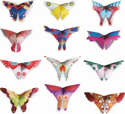 Set origami për fëmijë Ludattica Easy Origami Butterflies, 12 flutura, 6+ - 2