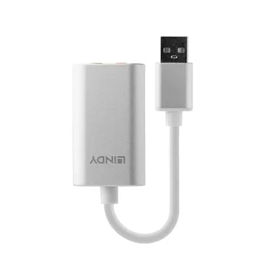 Adapter audio Lindy USB Type A, dalje 3.5mm, hyrje mikrofon 3.5mm, i zi - 2