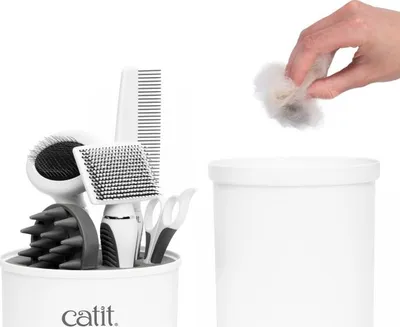 Set për krehje mace CATIT 2.0 Shorthair Grooming Kit, për qime të shkurtra, shumëpjesësh, i bardhë - 4