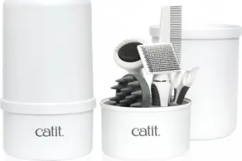 Set për krehje mace CATIT 2.0 Shorthair Grooming Kit, për qime të shkurtra, shumëpjesësh, i bardhë