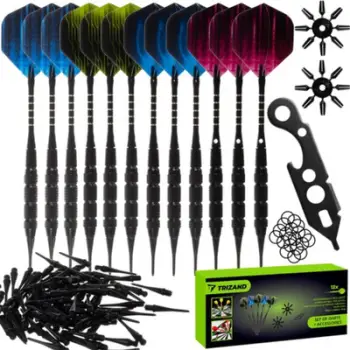 Set shigjetash dart Trizand 21629, 12 copë, 18g, i zi