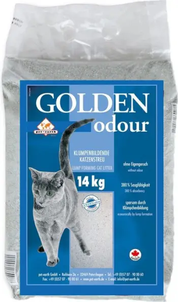 Rërë higjienike për mace Pet Earth Golden Odour Natural, bentonite, pa aromë