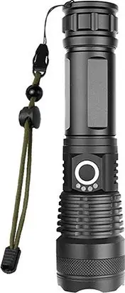 Fener taktik dore Powerful, LED 2700 lm, 5 mënyra SOS, IP44, i zi