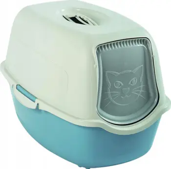 Kuti rere per mace Rotho Eco Bailey, me kapak, sandy dhe blu e çelët