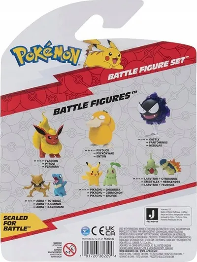 Set figura Pokémon Jazwares Battle, Boltund 3", Squirtle 2", Machop 2", shumëngjyrësh - 3