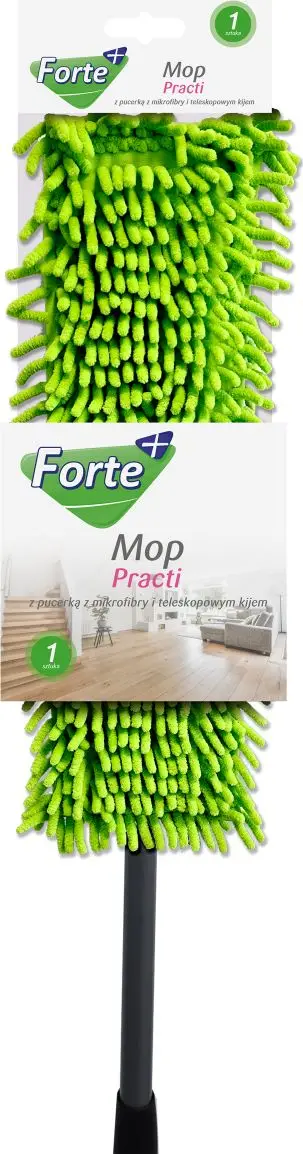 Mop Forte Practi, mikrofibër, dorezë teleskopike, jeshil