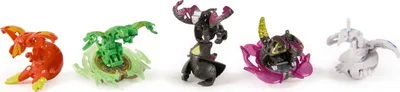 Set lodrash Bakugan Battle 5 Pack Special Attack Trox Nillious Dragonoid Wing Ventri, 5 figura rrotulluese, me karta beteje, shumëngjyrësh - 3