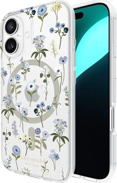 Mbrojtëse telefoni Kate Spade York Precious Bloom MagSafe, për iPhone 16, transparente, me lule - 1
