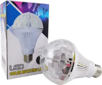 Llambë disko LED LBCRL, E27, RGB rrotulluese, e bardhë