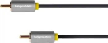 Kabllo audio video Kruger&amp;Matz KM1200, RCA në RCA, 0.5m, gri