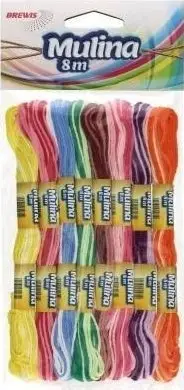 Fije qëndisjeje multicolor, 8m, set 8 copë