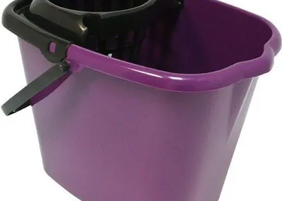Kovë plastike me shtrydhës, 12L, për mop, ngjyra të ndryshme - 4