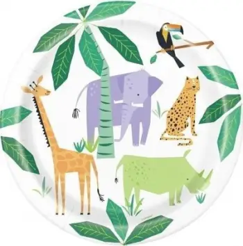 Pjata letre Godan Animal Safari, 23 cm, set 8 copë, shumëngjyrëshe