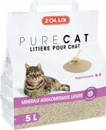Rërë higjienike për mace Zolux PureCat Natural, kristale silikoni, 5L