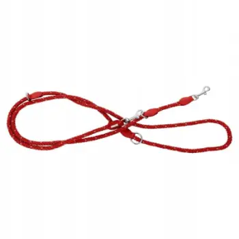Litar për qen Barry King Rope, reflektues, 120cm 10mm, i kuq