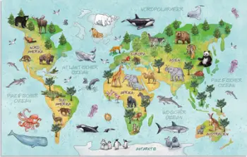 Nënshkrues tavoline Herma World Map, 55x35cm, set 3 copë, shumëngjyrësh