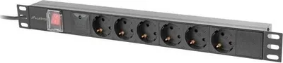 Panel energjie Lanberg PDU 19, 1U, 16A, 6x Schuko, 2m, i zi - 1
