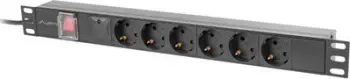 Panel energjie Lanberg PDU 19, 1U, 16A, 6x Schuko, 2m, i zi