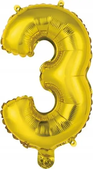 Balon numër Balnek Foliov Slo Mini 3, 33cm, ari