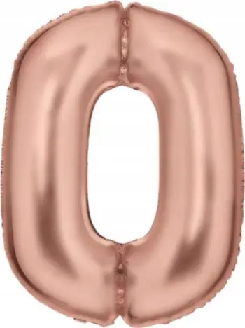Balonë dekorative me helium Numri 0, 86cm, satin rose gold