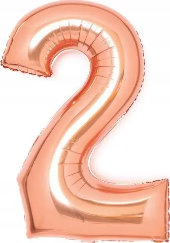 Balonë foli numër 2, 86cm, rose gold