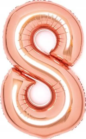 Balonë heliumi në formë numri 8 rose gold - 1