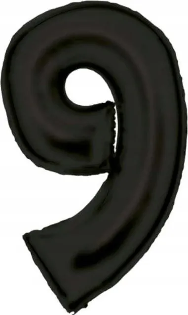 Balonë folie numri 9, 86cm, satin i zi - 1