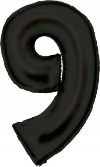Balonë folie numri 9, 86cm, satin i zi