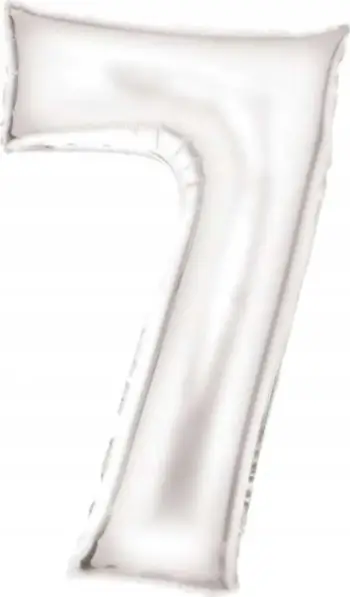 Balonë numër 7 Satini, 86cm, e bardhë