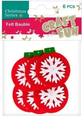 Topa dekorativë Craft with Fun, 6 copë, të kuq/bardhë