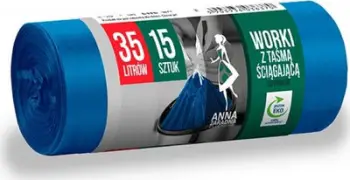 Qese mbeturinash Anna Zaradna, 35L, 15 copë, blu