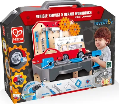 Lodër punëtori Hape Junior Inventor, 71 pjesë, stërvitje elektrike, shumëngjyrëshe - 1