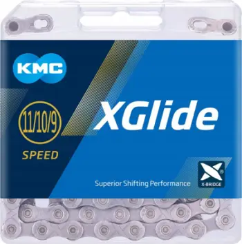 Zinxhir biçiklete KMC XGlide, 9 10 11 shpejtësi, 118 hallka, gri