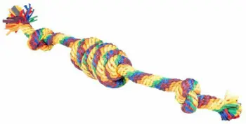 Lodër për qen duvoplus Sweater Rope, 63cm, 2 nyje, shumëngjyrëshe