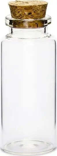 Shishe qelqi me tapë, 7.5cm, 35ml, transparente, set 12 copë