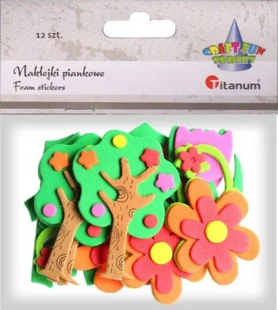 Stickerë shkumë 3D Titanum Flowers Trees Grass, set 12 copë, shumëngjyrësh - 2