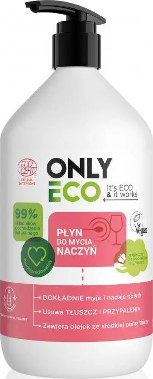 Detergjent enësh Only Eco Dishwashing Liquid, 1L, me portokall