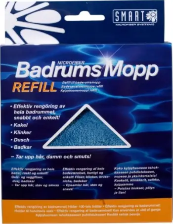 Refill për fshesë banjo Smart Badrumsmopp, mikrofibër, trekëndësh, blu
