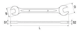 Çelës fiks Yato YT-0333, 13 x 17mm, çelik krom vanadium, argjendtë - 2