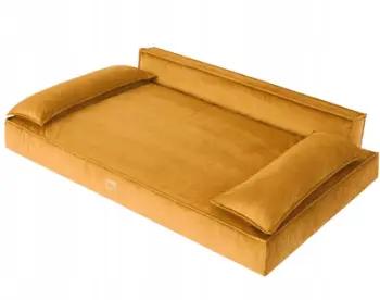 Shtrat divan për qen Doggy Champion, XXL 120x77 cm, kadife e butë, gri