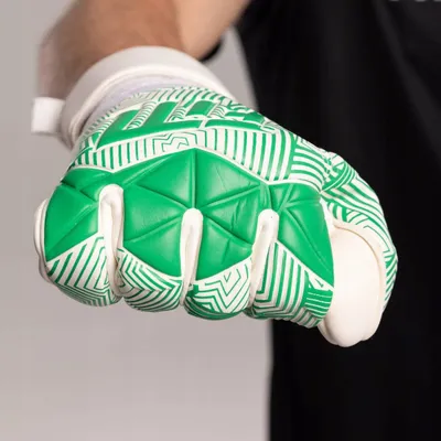 Doreza portieri Football Masters Varis X, latex Giga Grip 4mm, madhësia 10, të bardha jeshile - 3