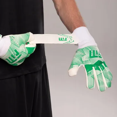 Doreza portieri Football Masters Varis X, latex Giga Grip 4mm, madhësia 10, të bardha jeshile - 4