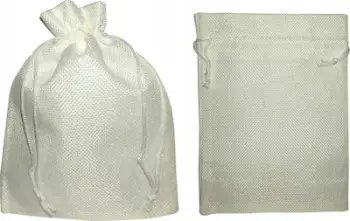 Qese dekorative jute, 15x20cm, e bardhë