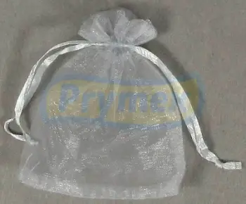 Qese organza për dhurata Silver, 7x10cm, set 10 copë, ngjyrë argjendi