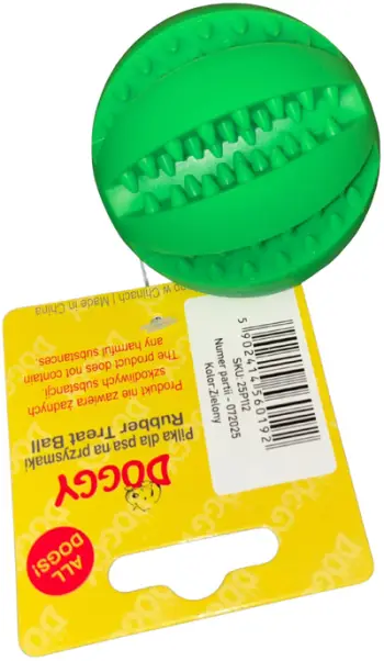 Lodër për qen Doggy Rubber Treat Ball, 7 cm, jeshile