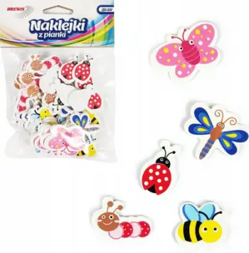 Ngjitëse shkumë Brewis Foam Stickers Insects, 50 copë, shumëngjyrëshe